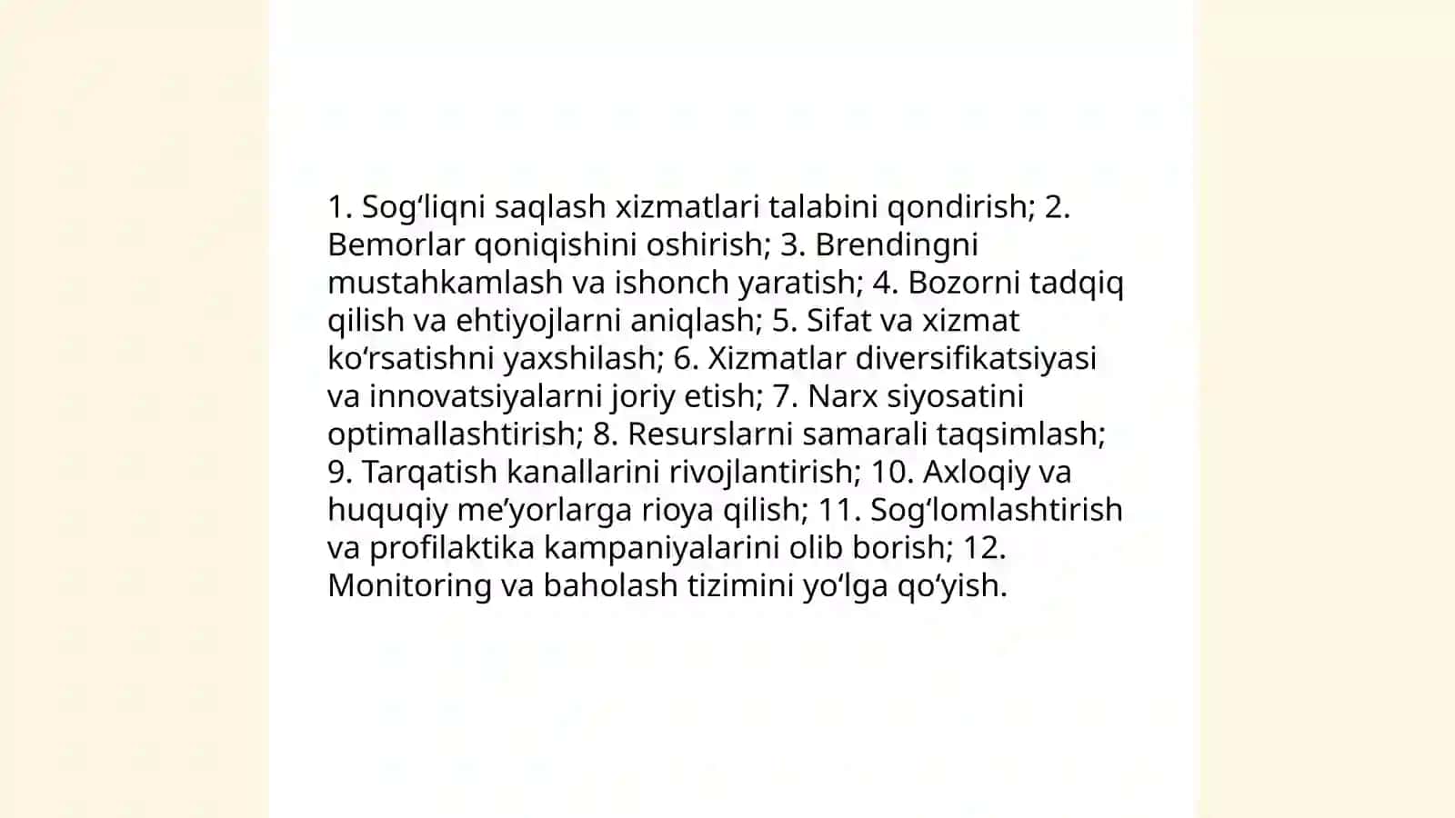 Tibbiyot marketing tadbirlari majmuasi va uning mohiyati 4