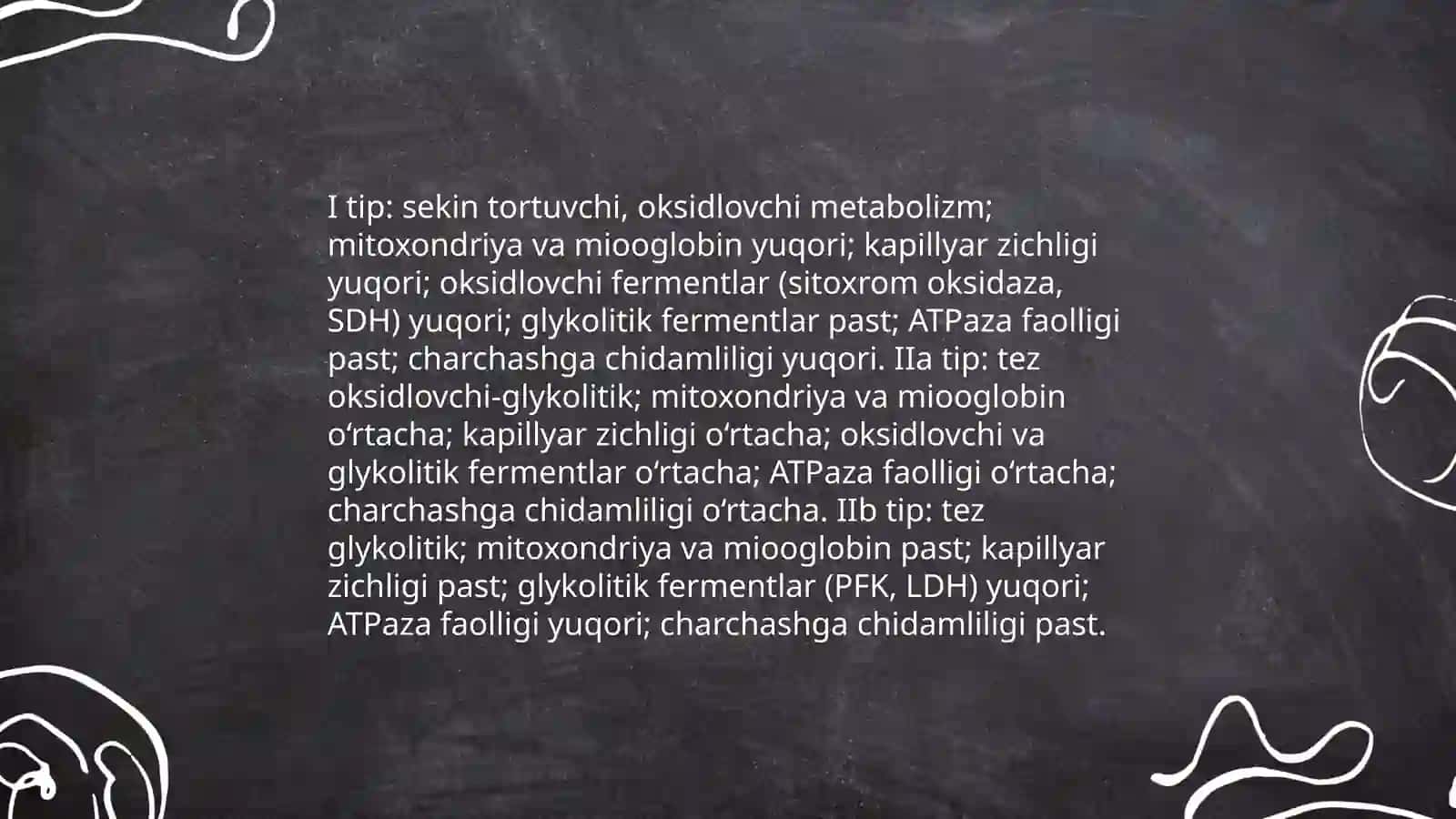 Talab olingan sport turlariga biokimyoviy xarakteristika 4