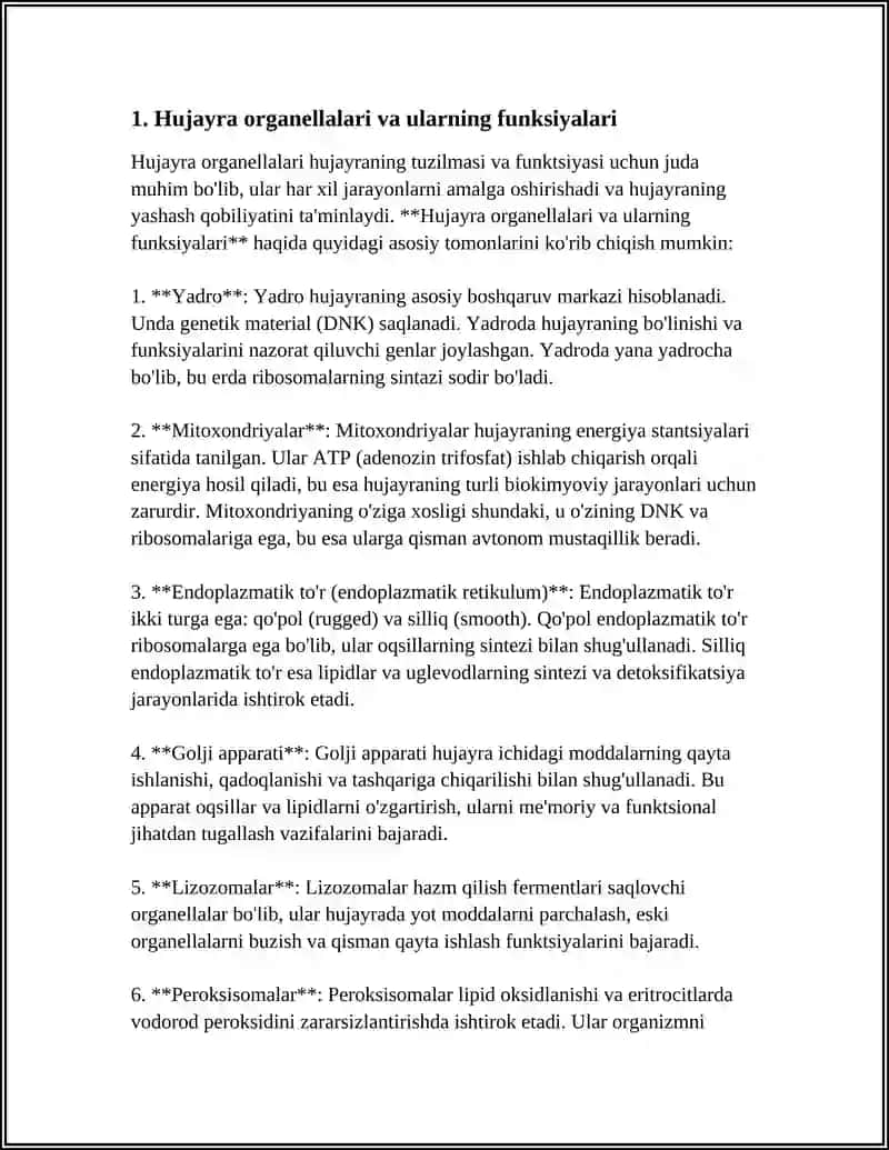HUJAYRA TUZILISHI. HUJAYRA NAZARIYASI. HAYVON VA ODAM XROMASOMALARINING MORFOFUNKSIONAL XARAKTERISTIKASI 4