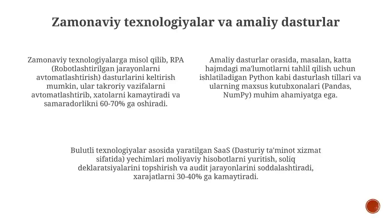 Moliya, solig va buxgalteriya hisobi sohasidagi professional axborot texnologiyalari va tizimlar 4