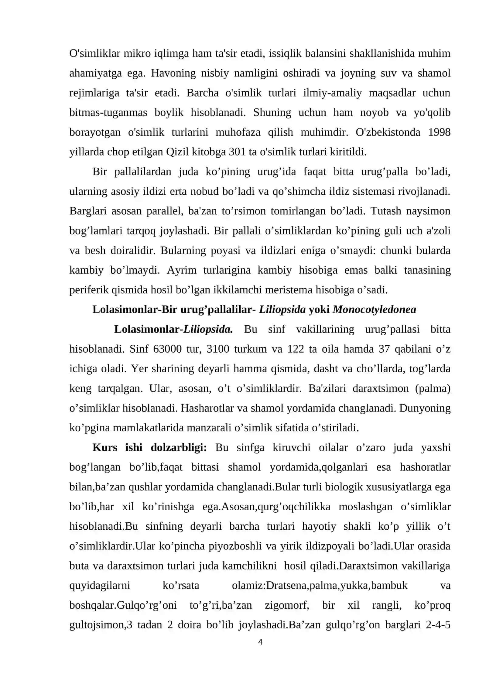 Loladoshlar LILIACEAE oilasi 4