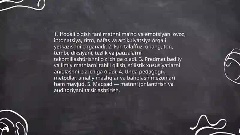 Ifodali oʻqish fani va predmeti va vazifalari 4