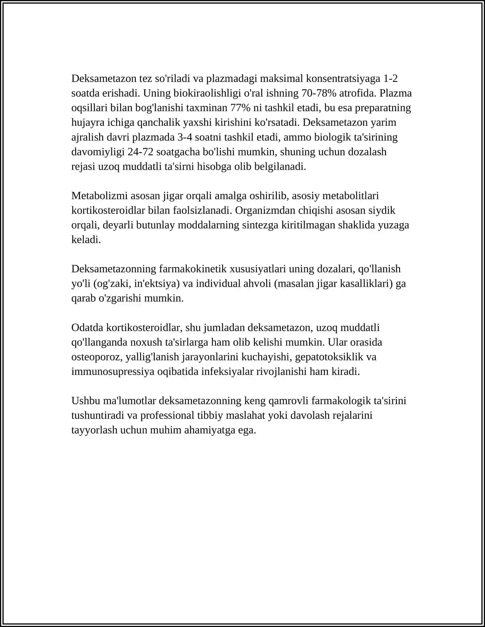 DEKSAMETAZON DORI VOSITASI HAQIDA 4