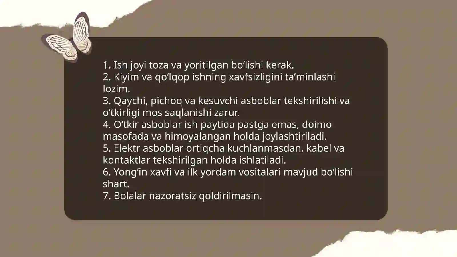 Qogʻoz va karton bilan ishlash darslarining mazmuni 4