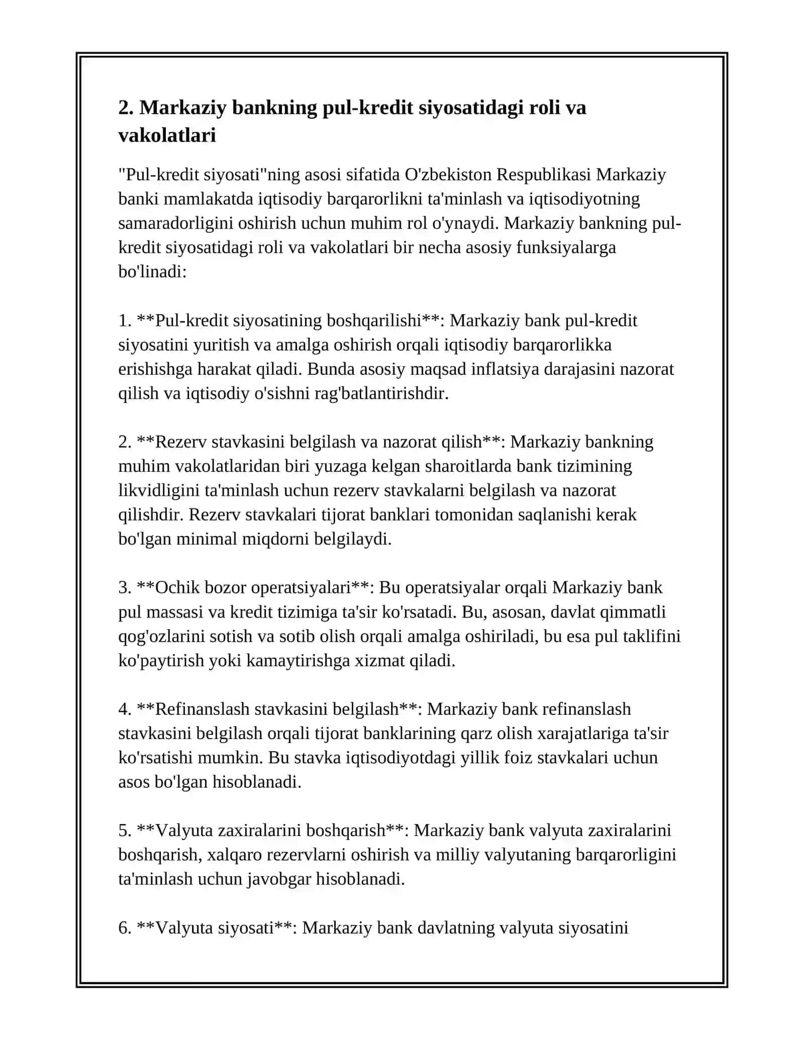 O'ZBEKISTON RESPUBLIKASIDA PUL-KREDIT SIYOSATI 4
