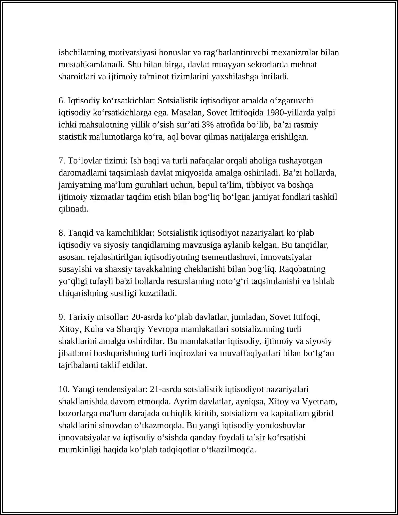 SOTSIALISTIK IQTISODIYOT TOʻGʻRISIDAGI FIKRLAR 4