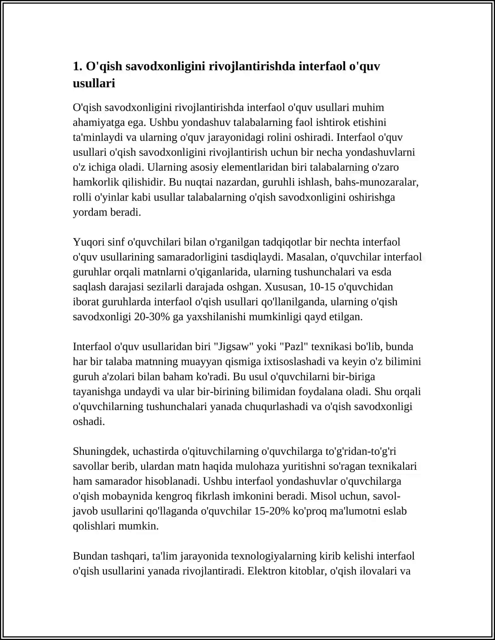 ONA TILI VA O'QISH SAVODXONLIGI DARSLARIDA INNOVATSION PEDAGOGIK TEXNOLOGIYALAR 4