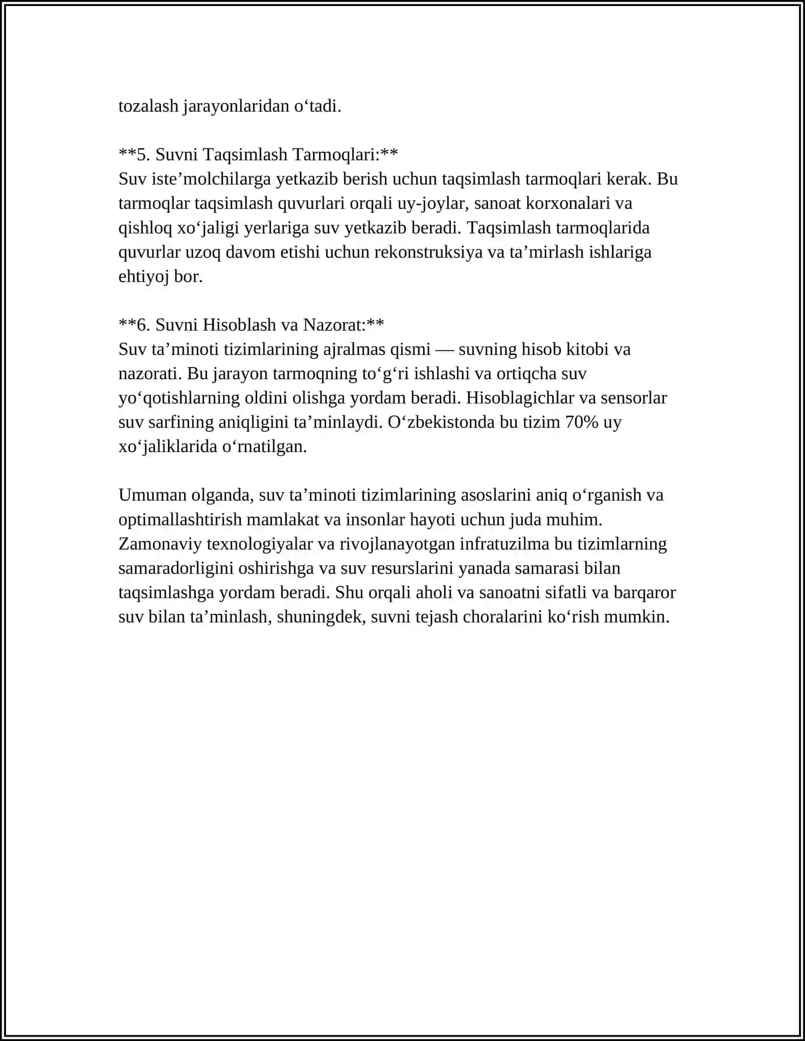 SUV TAMINOTI TIZIMLARI VA ULARNING SXEMALARI 4