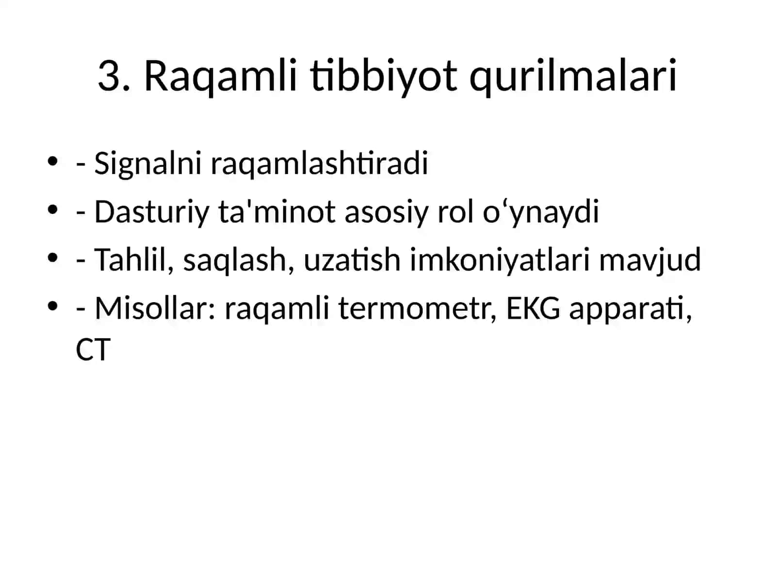 Raqamli va analogli tibbiyot qurilmalarida dasturiy taʼminot 4