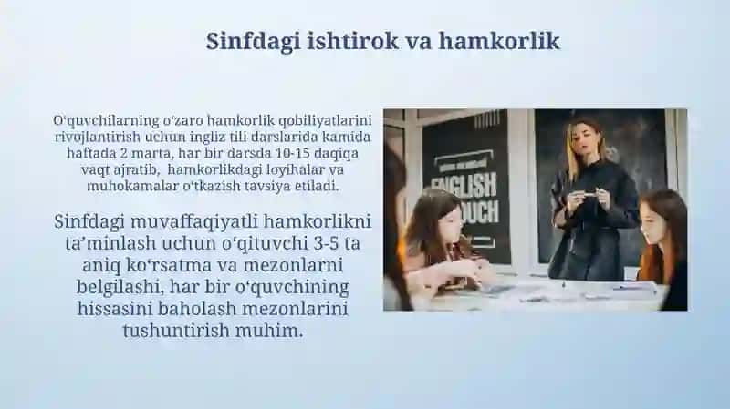 Maktabda ingliz tili darsi 6-sinflar uchun 4