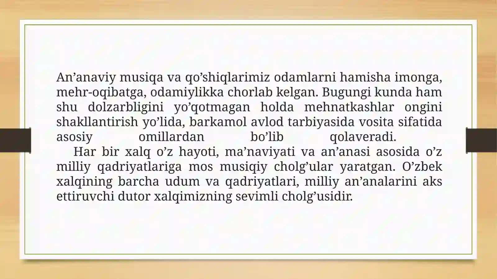 Ilg'or kuyini Dutor cholg'usida o'rgatish metodikasi 4