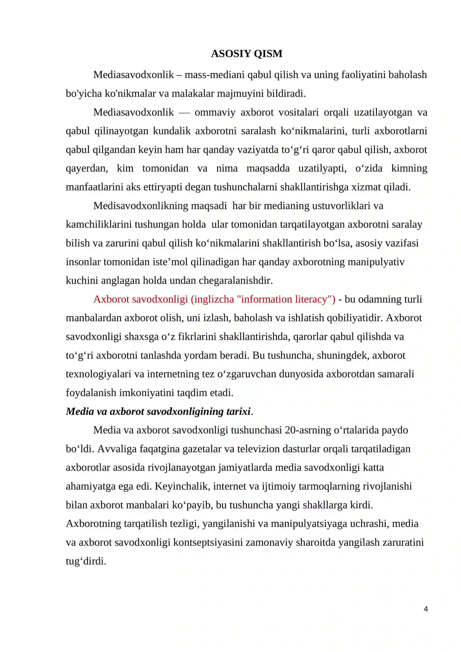 Media va axborot savodxonligi tushunchasi va uning ahamiyati 4