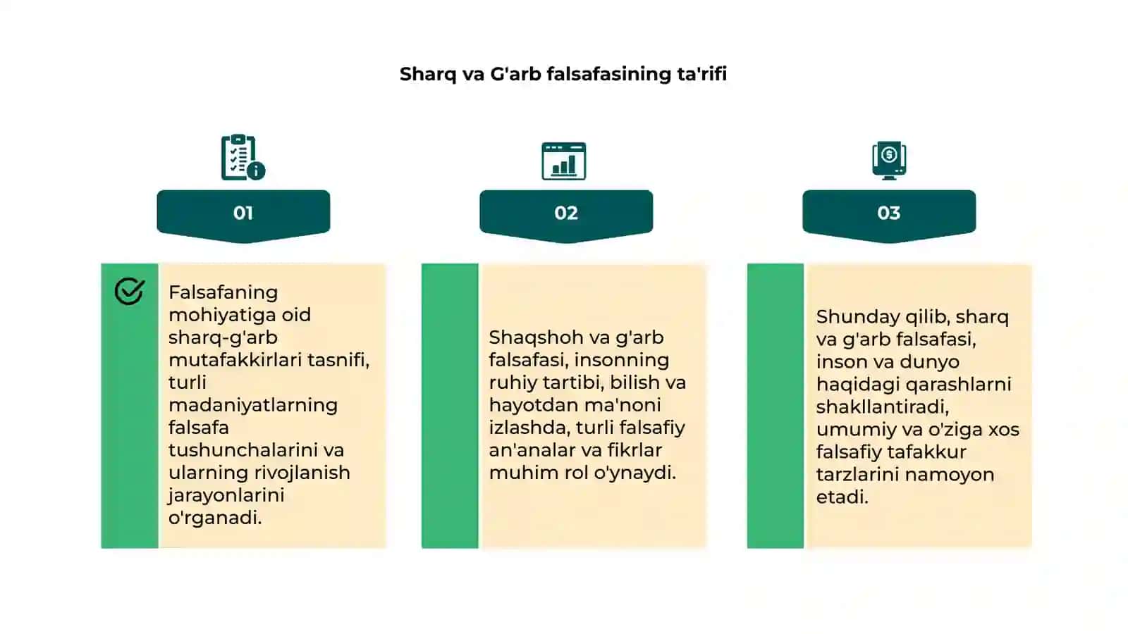 Falsafaning mohiyatiga oid sharq-Garbmutafakkirlari tasnifi 4