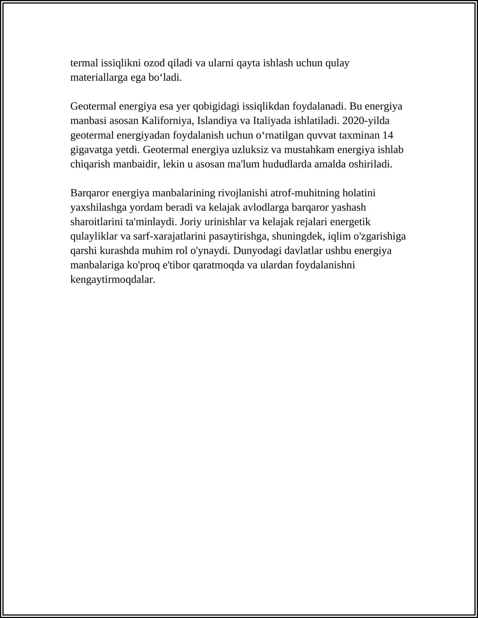 MUSTAQIL ISH Mavzu: BARQAROR RIVOJLANISH STRATEGIYASI 4