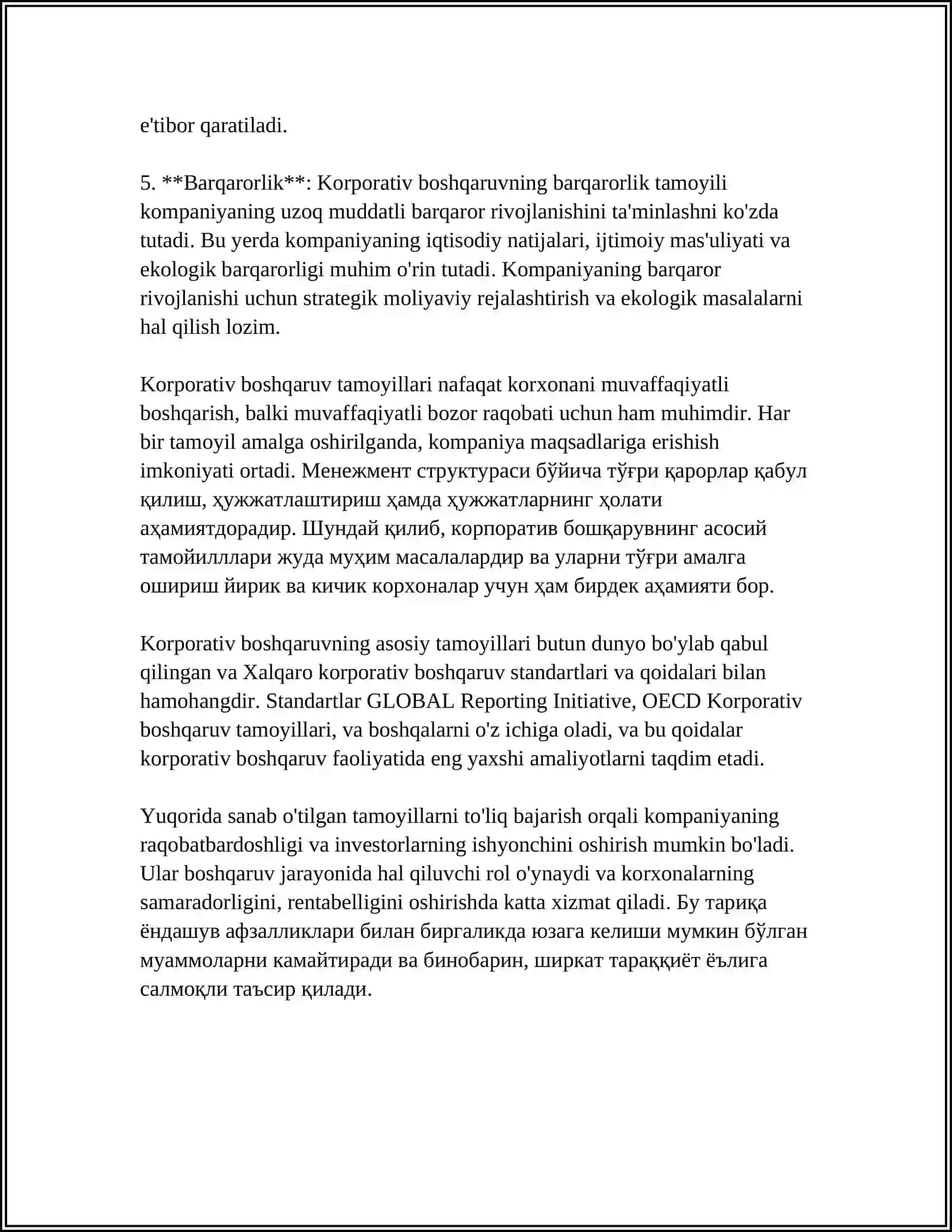 MUSTAQIL ISH Mavzu: KORPORATIV BOSHQARUVINING TIZIMI VA MODULLARI 4