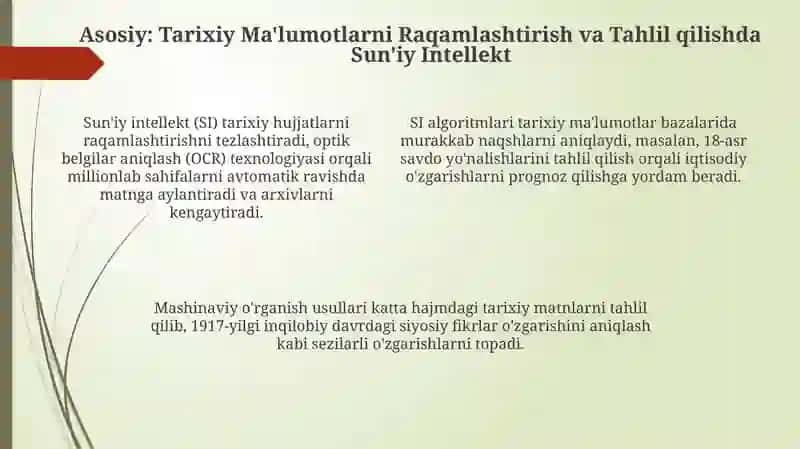 Tarixchi va suniy intelekt mavzusida maqola tayyorlash 4