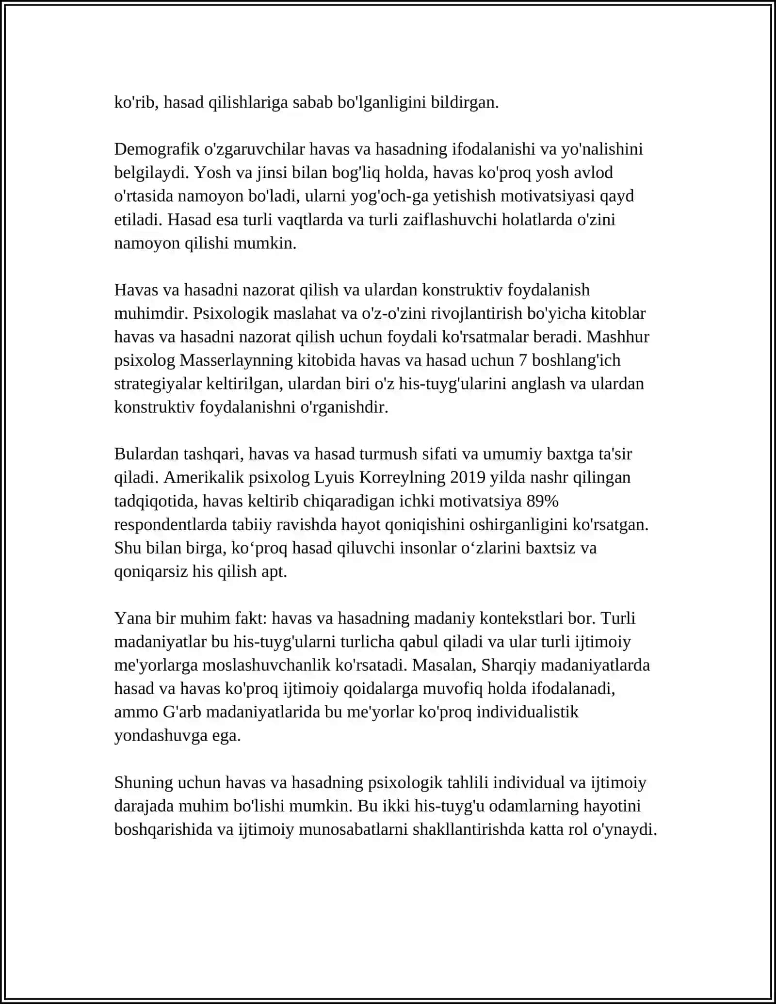 HASAD VA HAVAS PSIXOKORREKSIYASI 4