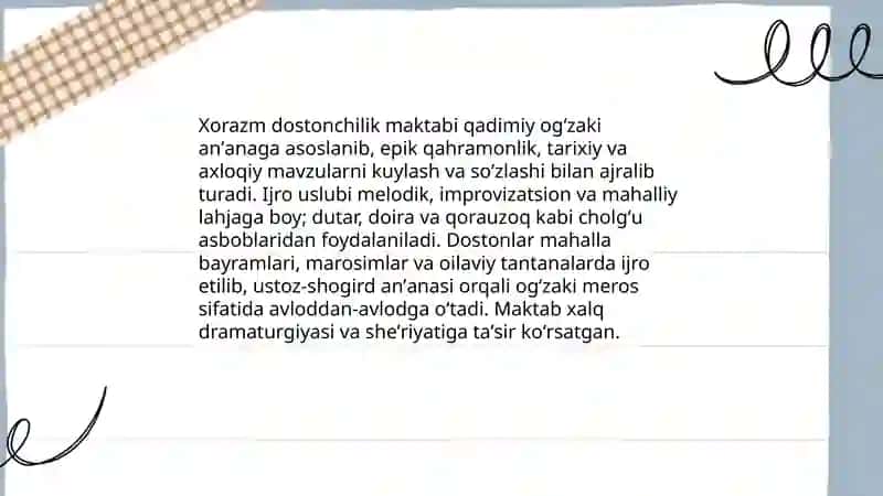 Dostonchilik maktablari va ularning an'analari 4
