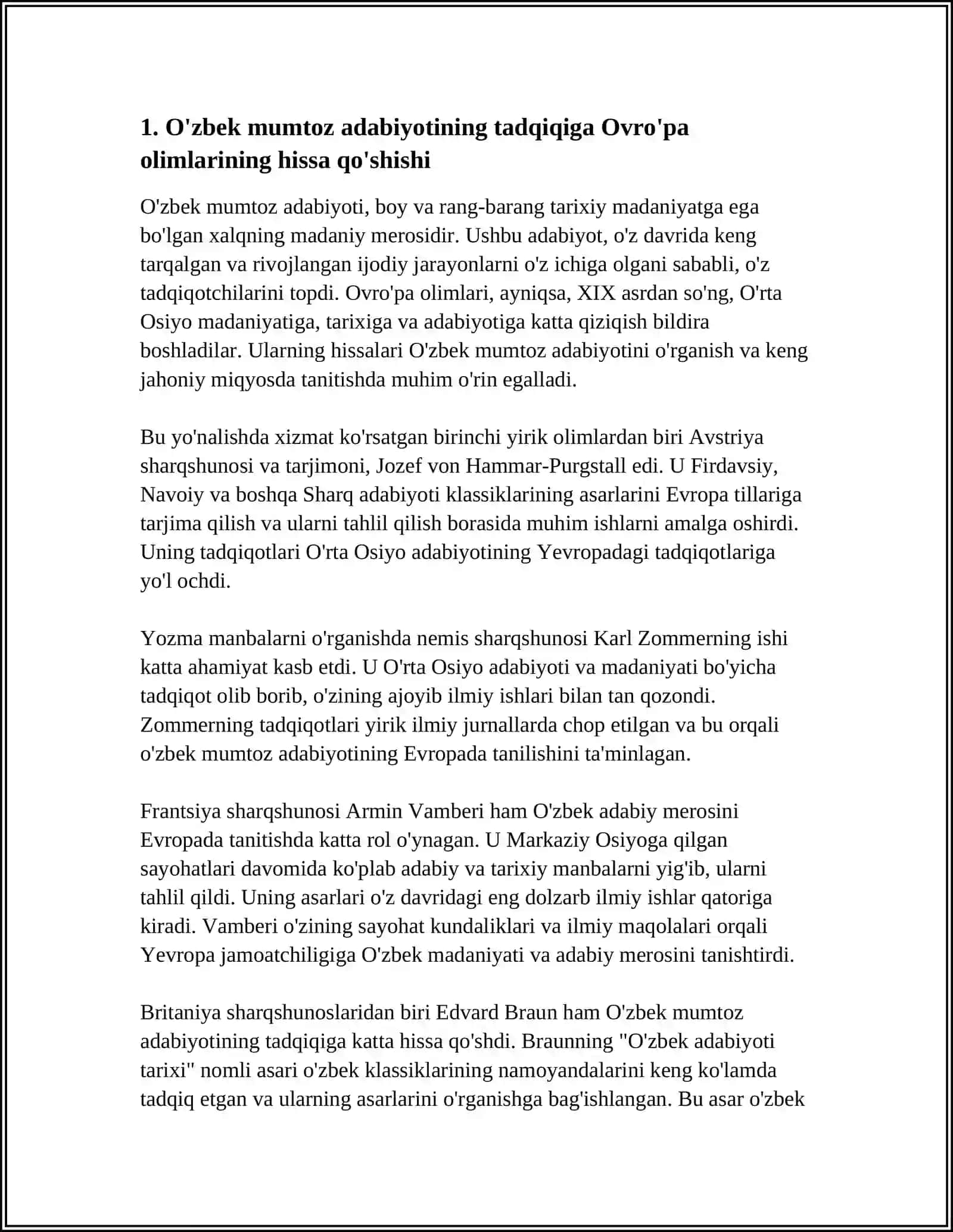 O'ZBEK MUMTOZ ADABIYOTINING ROSSIYADA VA YEVROPADA O'RGANILISH TARIXI 4