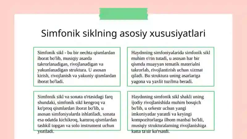 Gaydnning sonata va simfonik siklining asosiy tushunchalari 4