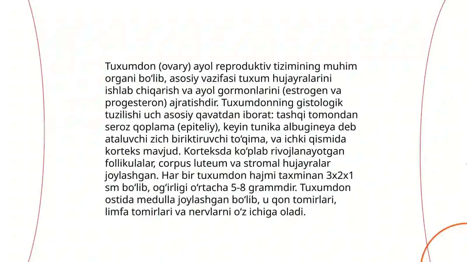 Ayollar jinsiy sistemasi gistologiyasi 4