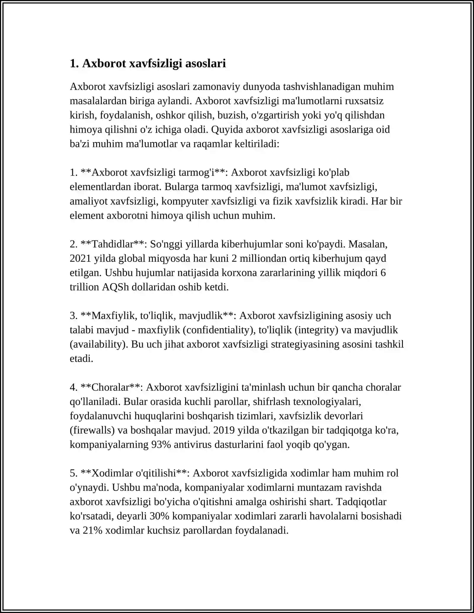 AXBOROTNI RUXSATSIZ FOYDALANISHLARDAN XIMOYALASH 4