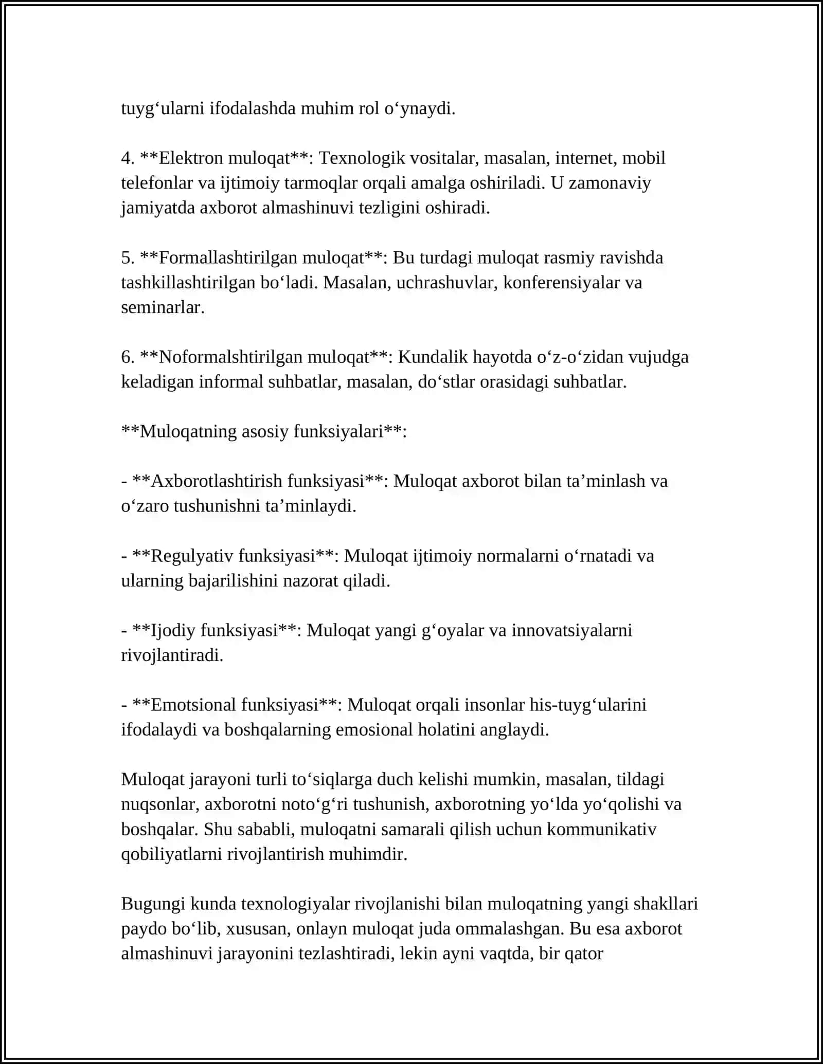 MULOQAT HAQIDA TUSHUNCHA. PEDAGOGIK FAOLIYATDA MULOQAT 4