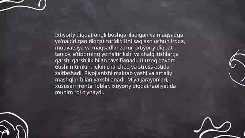 Diqqat turlari va uning xususiyatlari 4