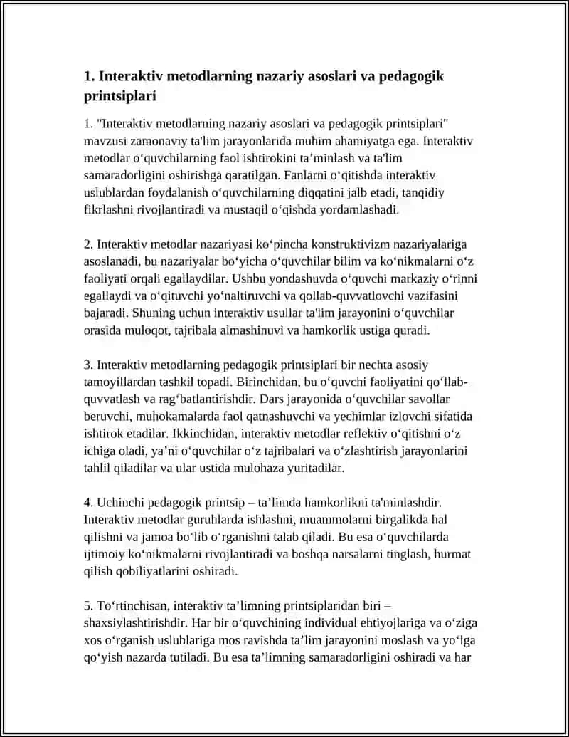FANLARNI O'QITISHDA INTERAKTIV METODLARDAN FOYDALANISH 4
