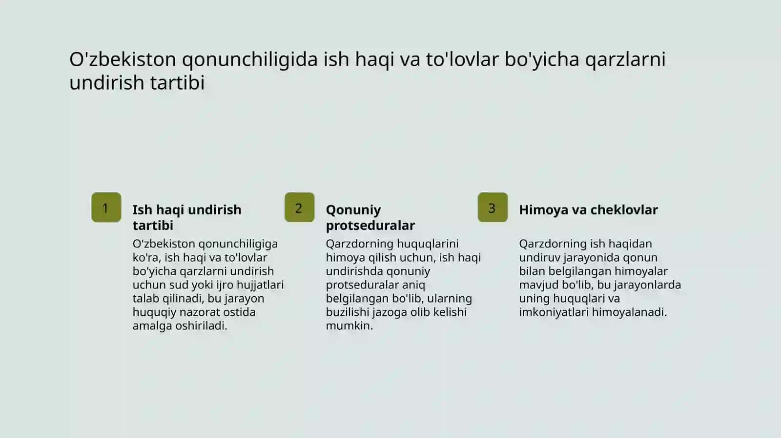 Qarzdorning ish haqi va unga tenglashtirilgan to'lovlarga nisbatan undiruv 4