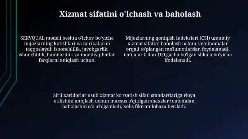 Turizm xizmatlari sifatini boshqarish 4