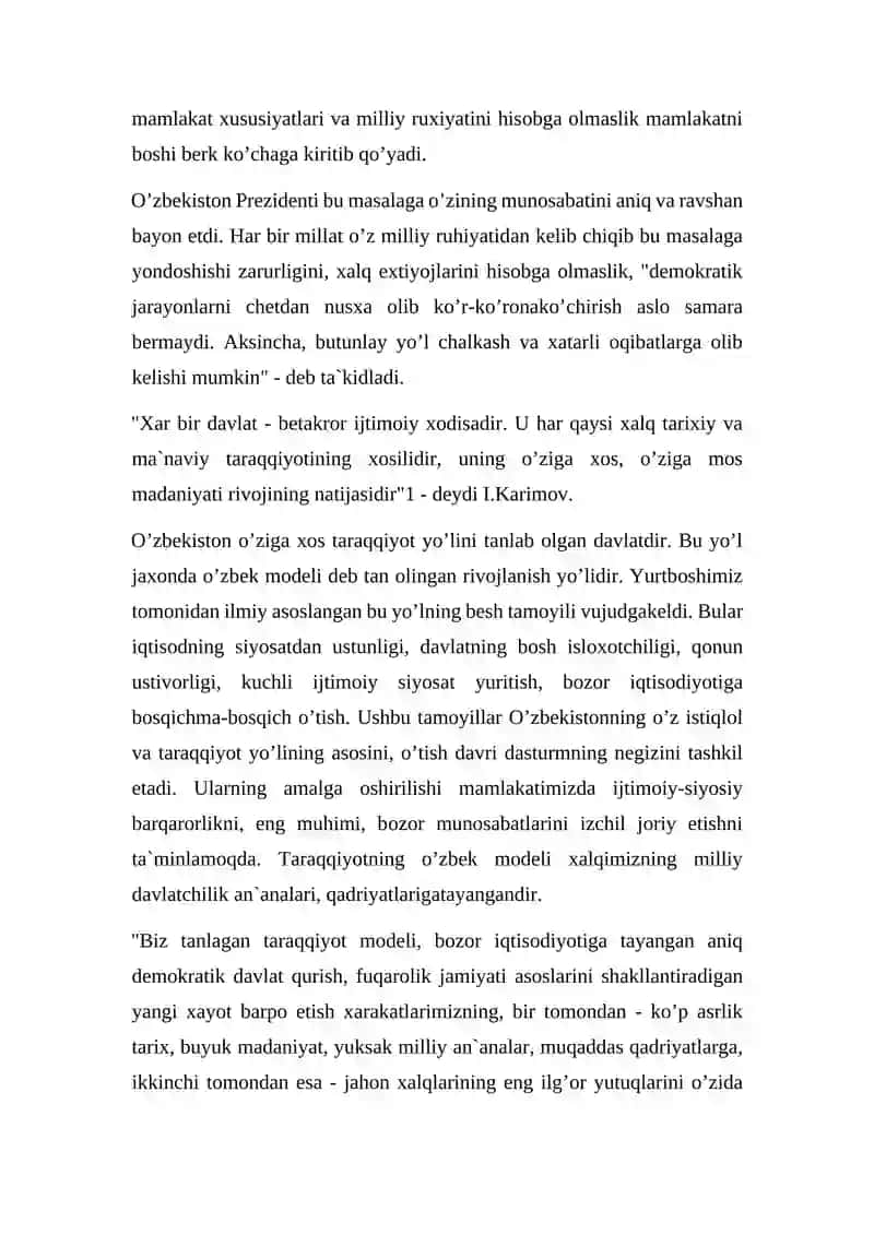 MUSTAQIL O`ZBEKISTON DAVLATIDA HUQUQIY DAVLAT G`OYALARINING SHAKLLANISHI VA JORIY ETILISHI 4