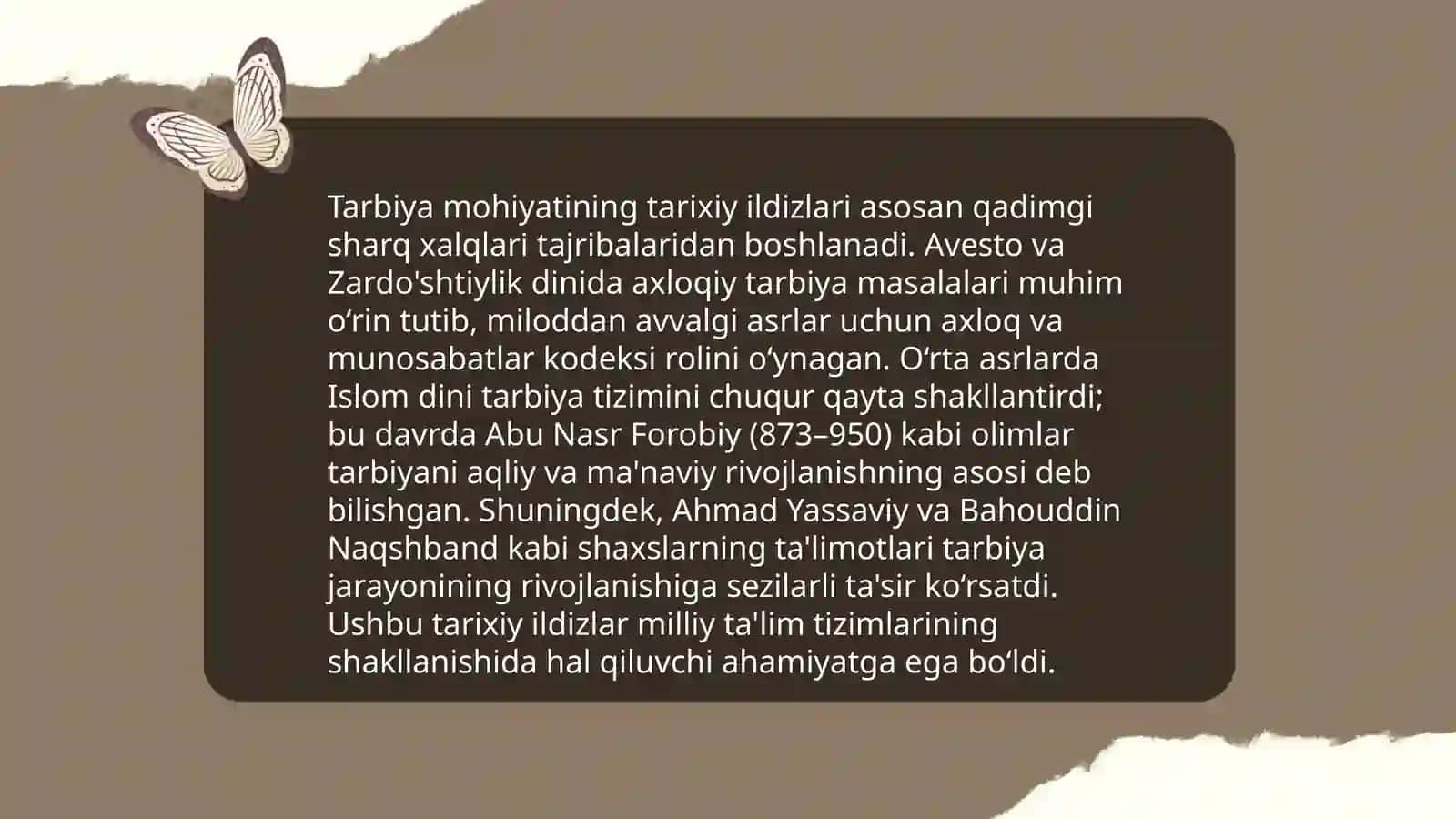 Tarbiya jarayoning mohiyati va uning jamiyat taraqqiyotida tutgan o‘rni 4