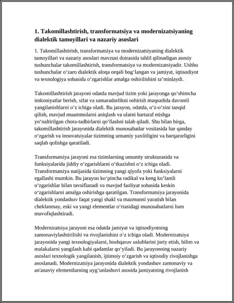 Takomillashtirish, transformatsiya va modernizatsiyaning dialektik tamoyillari va nazariy asoslari 4