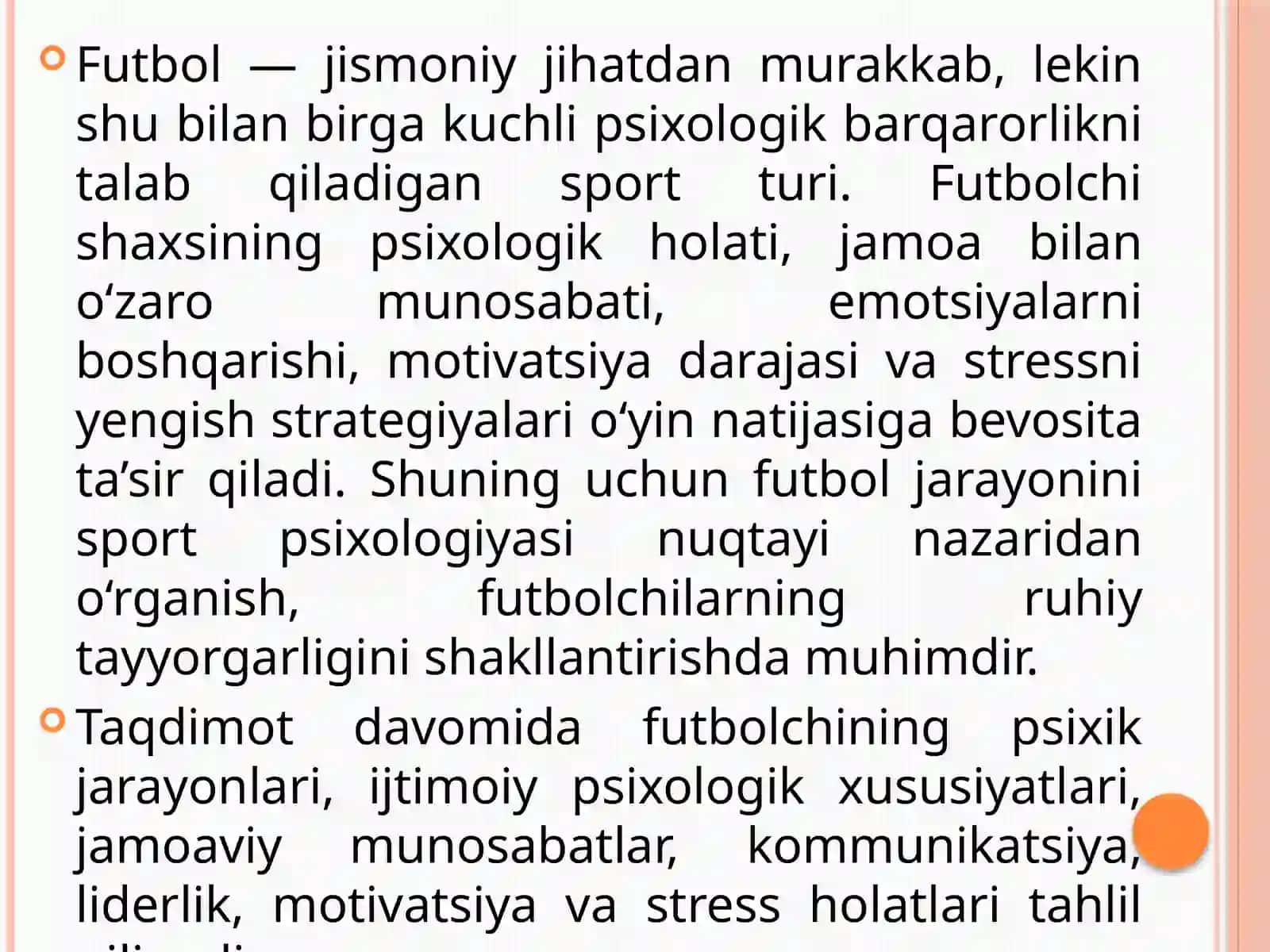 Futbol jarayoni va futbolchi shaxsining ijtimoiy psixologiyasi 4