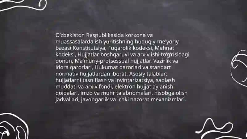 Korxona va muassasalarda ish yuritishni tashkil etish va ularni texnalogiyalari 4