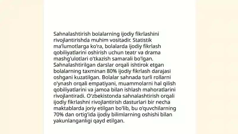 Sahnalashtirish faoliyati vositasida bolalarda ijodiy qobiliyatlarini rivojlantirish 4