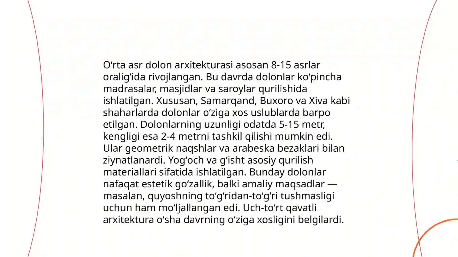 Ilk oʻrta asr me'morchiligi va tarixiy obidalari 4
