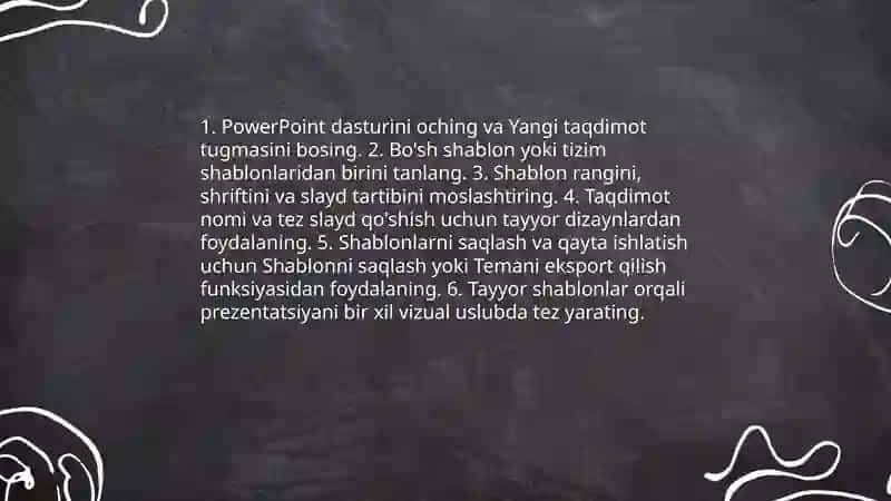 Taqdimot tayyorlash uchun PowerPoint dasturida ishlash 4