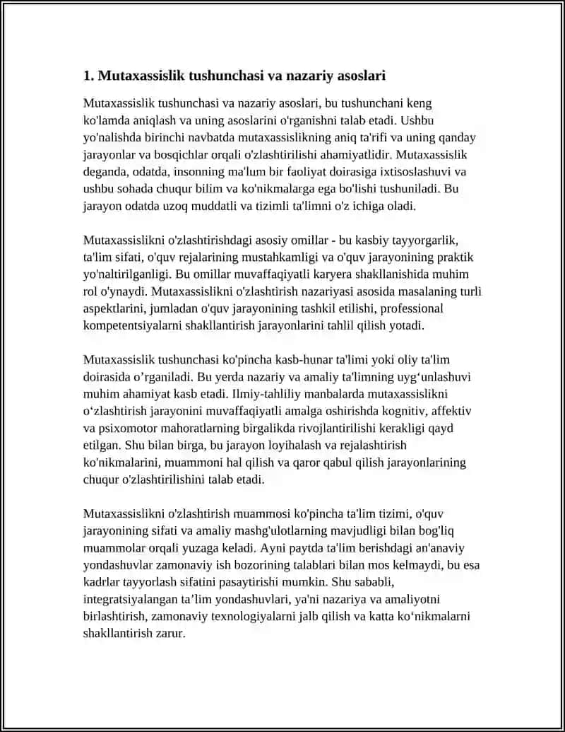 MUTAXASSISLIKNI O'ZLASHTIRISH MUAMMOSINING NAZARIY ASOSLARI 4