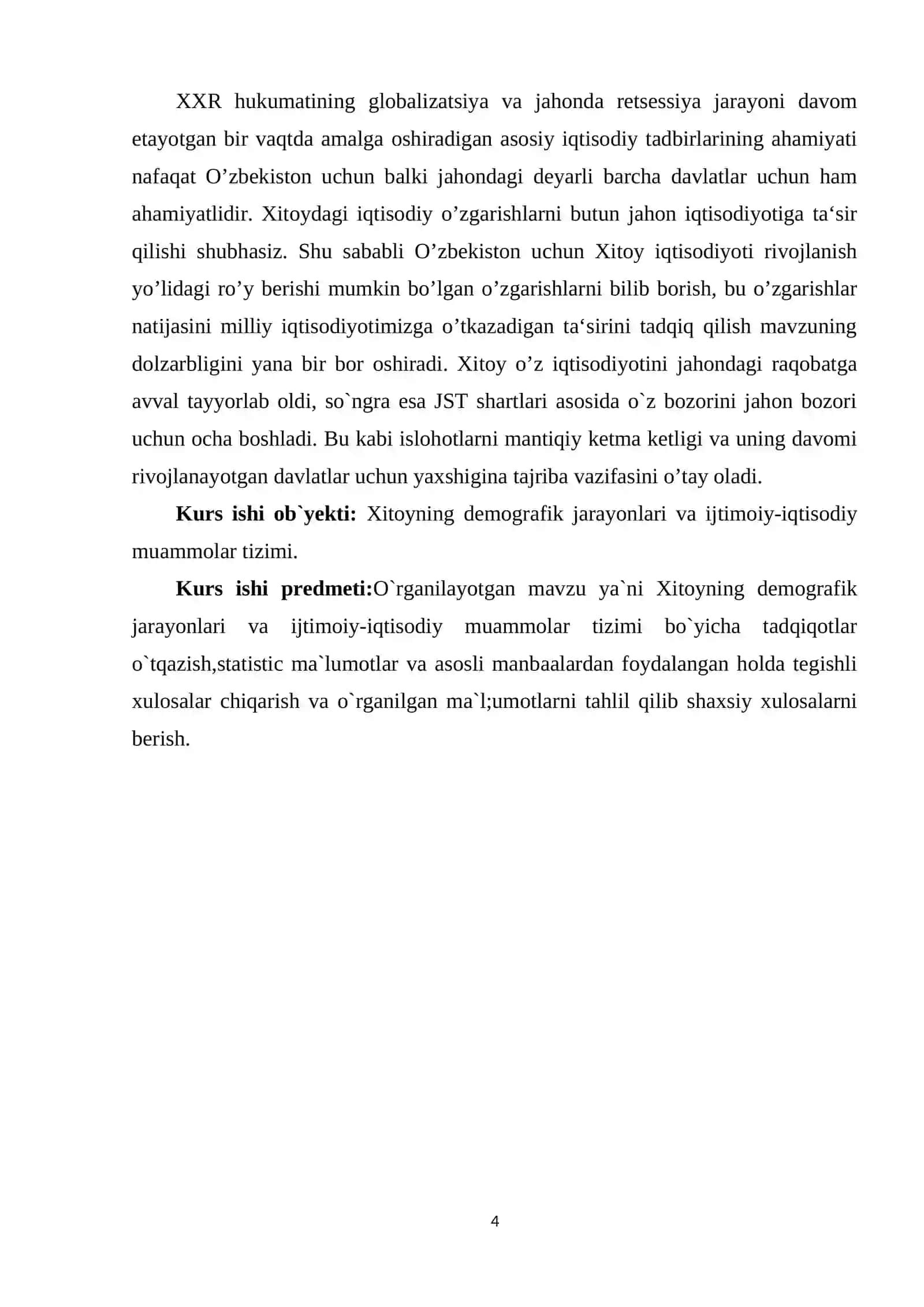 Xitoyning demografik jarayonlari va ijtimoiy-iqtisodiy muammolar tizimi 4