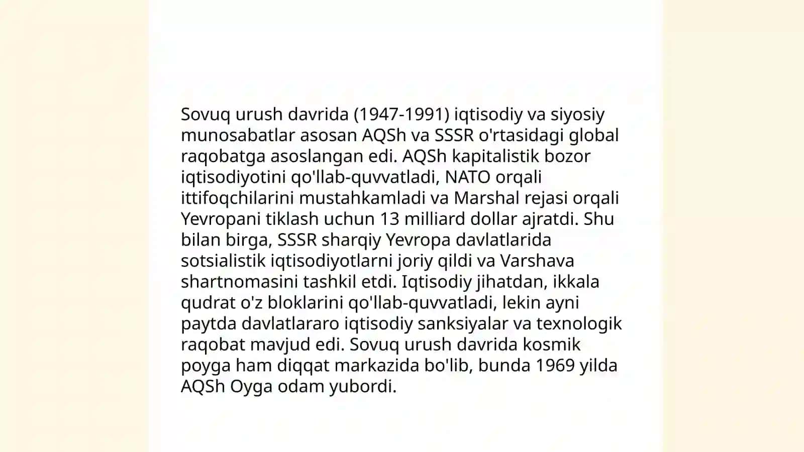 Evropa va Amerika mamlakatlari xalqaro munosabatlari 1945-1991-yillar 4