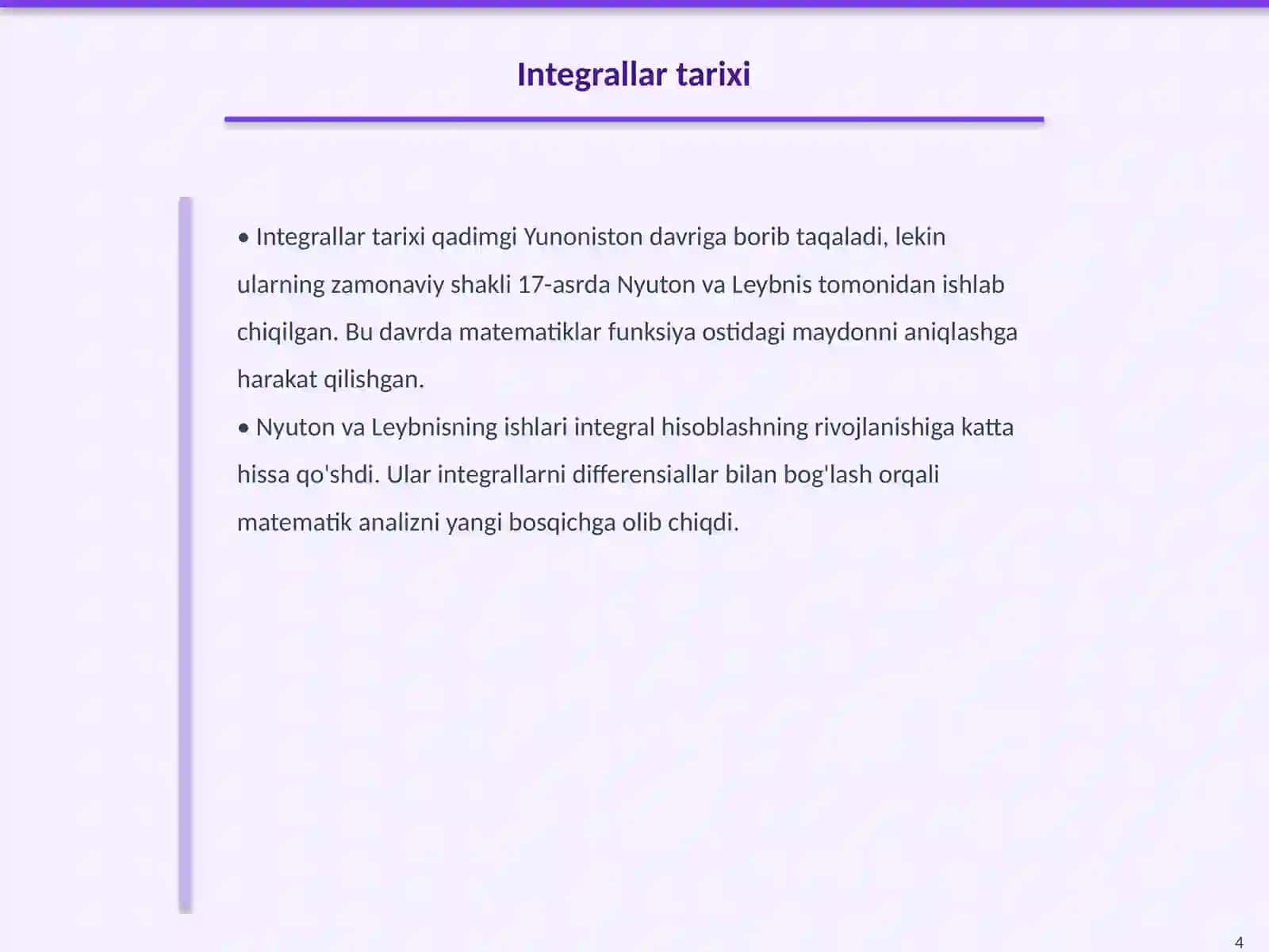 Integrallar tarixiy rivojlanishi 4
