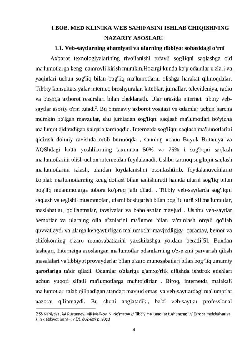 Med klinika web sahifasini yaratish 4