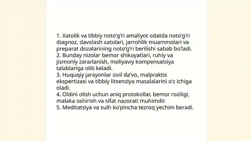 Sogʻliqni saqlash tizimidagi bemor-shifokor oʻrtasidagi konfliktlar 4