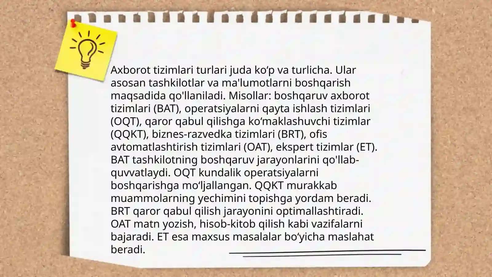 Axborot tizimlari haqida tushuncha 4