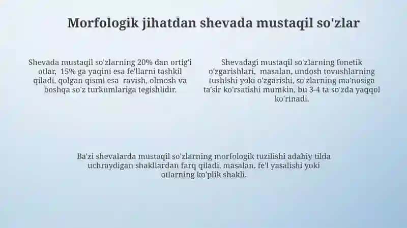 Shevalarda mustaqil soʻzlar 4