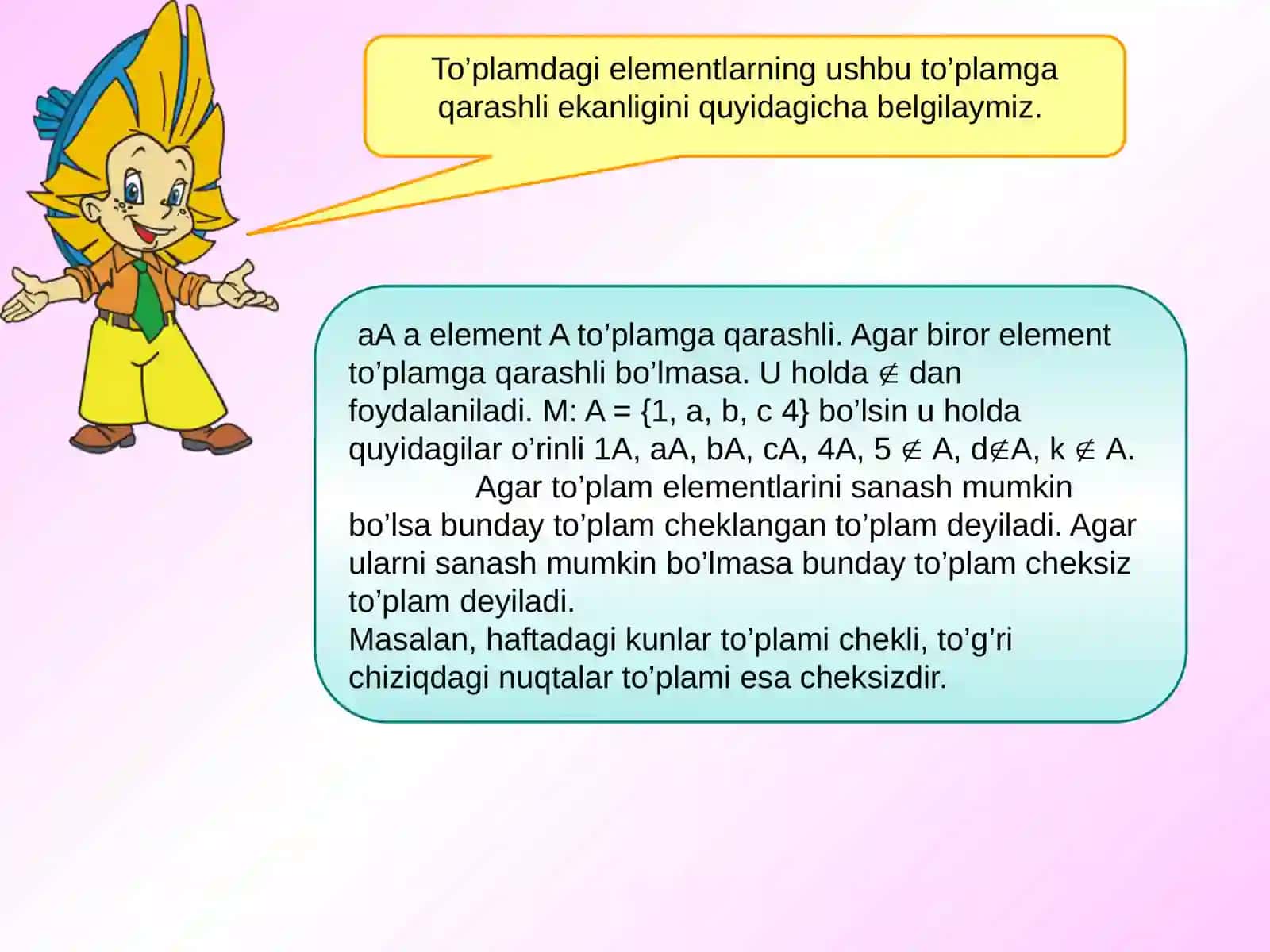 To'plamlarnisinflargaajratishgaoidmisollar 4