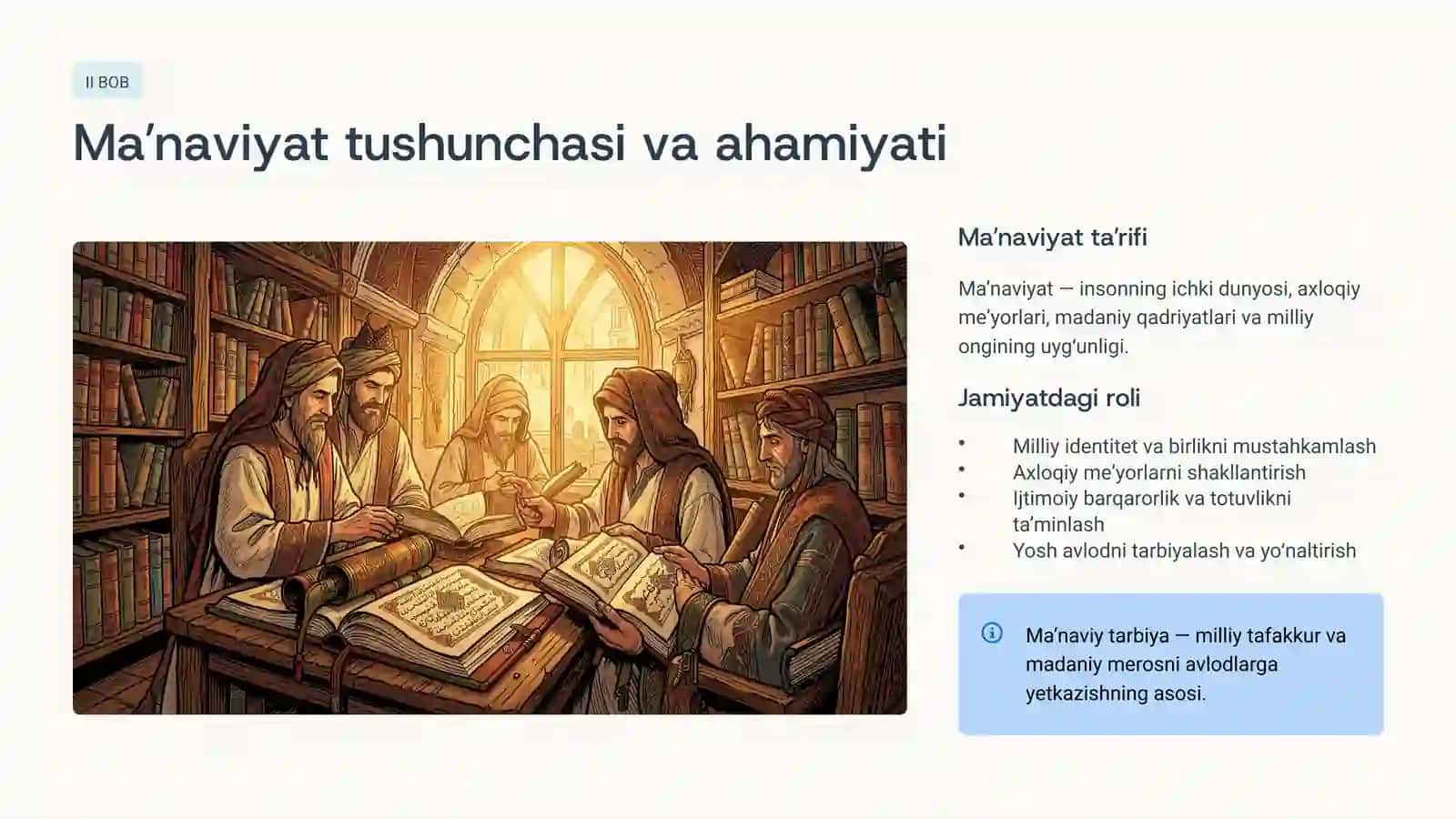 Yangi Oʻzbekistonda amalga oshirilayotgan maʼnaviy oʻzgarishlar 4