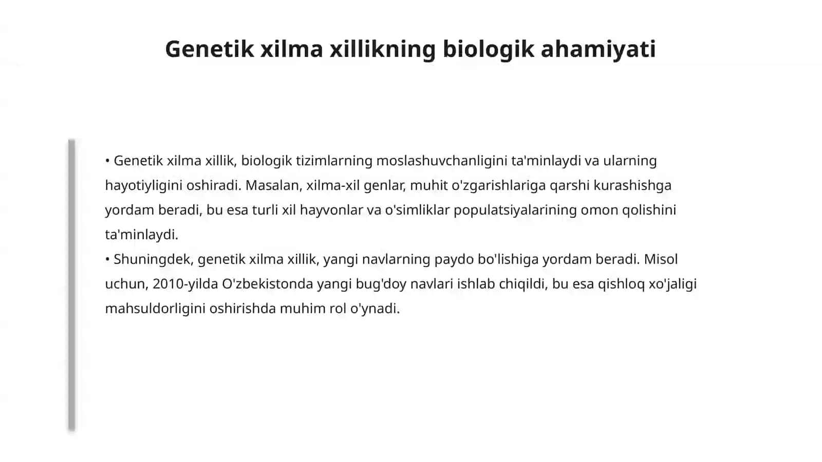 Genetik xilma xillik va uning ahamiyati 4